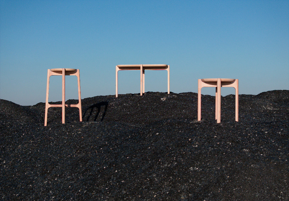 Tabouret et tabouret haut en frêne mobhus